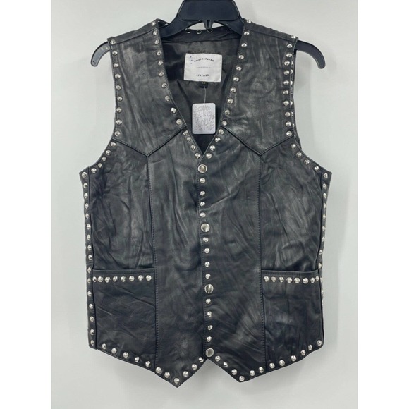 Free People Understated 100% Leather  Vest New - Picture 1 of 7